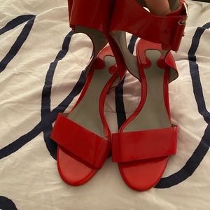 Red patent Chloe sandals